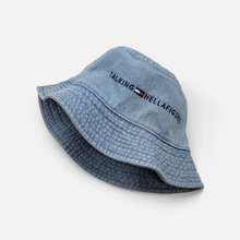 Load image into Gallery viewer, "HELLAFIGURES" DENIM BUCKET HAT