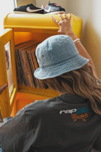 Load image into Gallery viewer, "HELLAFIGURES" DENIM BUCKET HAT