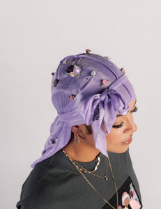 "FLORAL" PURPLE 1 OF 1 DURAG