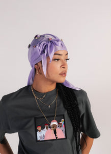 "FLORAL" PURPLE 1 OF 1 DURAG