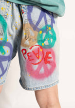 Load image into Gallery viewer, &quot;PEACE&quot; 1 OF 1 DENIM SHORTS