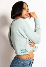 Load image into Gallery viewer, &quot;GRIMEY IS BEAUTIFUL&quot; CROP CREWNECK