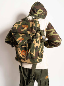 "PRISONER OF WAR" CAMO BOOKBAG