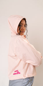 "GRIMEY IS BEAUTIFUL" CROPPED WINDBREAKER JACKET