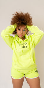 "SAYLESS" NEON PULLOVER HOODIE