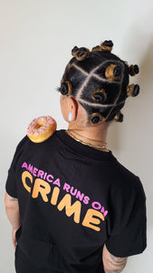 "AMERICA RUNS ON CRIME" POCKET TEE