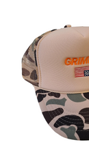 Load image into Gallery viewer, &quot;GRIMEY USA&quot; CAMO TRUCKER